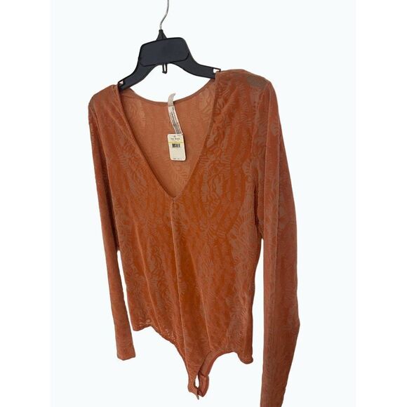 Free People On the Dance Floor Lace Bodysuit Rose NWT Medium - Picture 5 of 8
